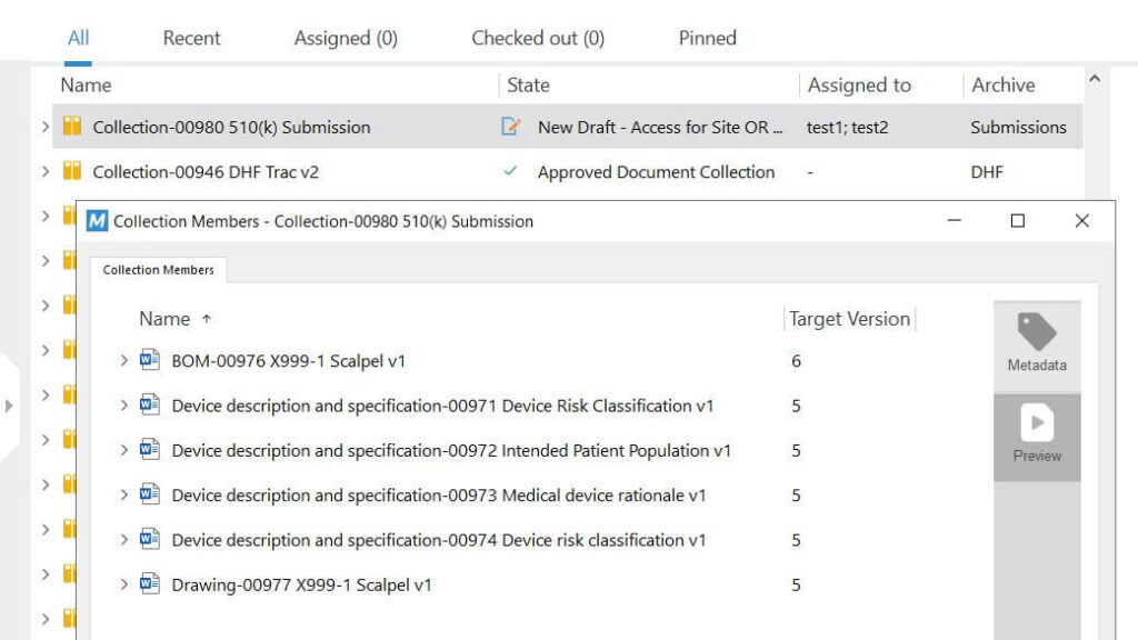 eCTD Document Collection in SimplerQMS