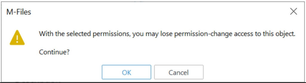 M-Files Permission Change Notice