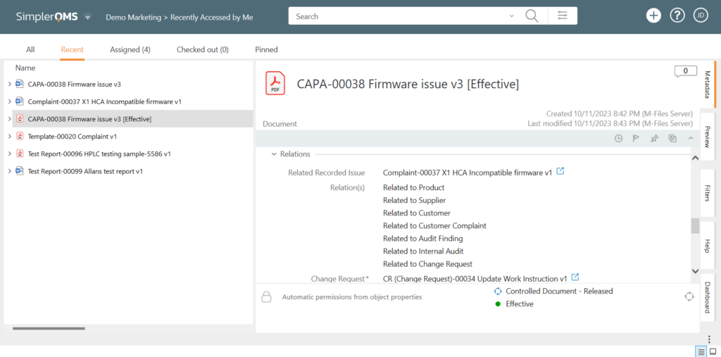 Complaint Related CAPA - SimplerQMS